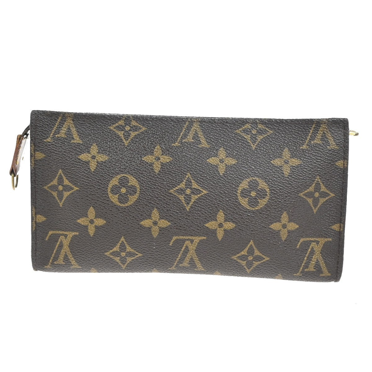 LOUIS VUITTON LV Logo Bucket GM Pouch Bag Monogram Leather Brown GHW 09KP585