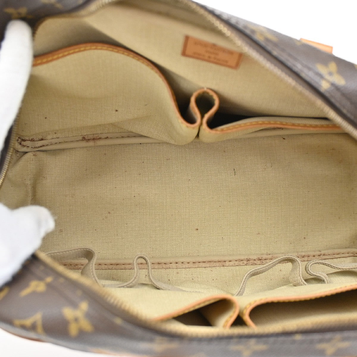 LOUIS VUITTON LV Logo Deauville Hand Bag Monogram Leather Brown M47270 34DA157