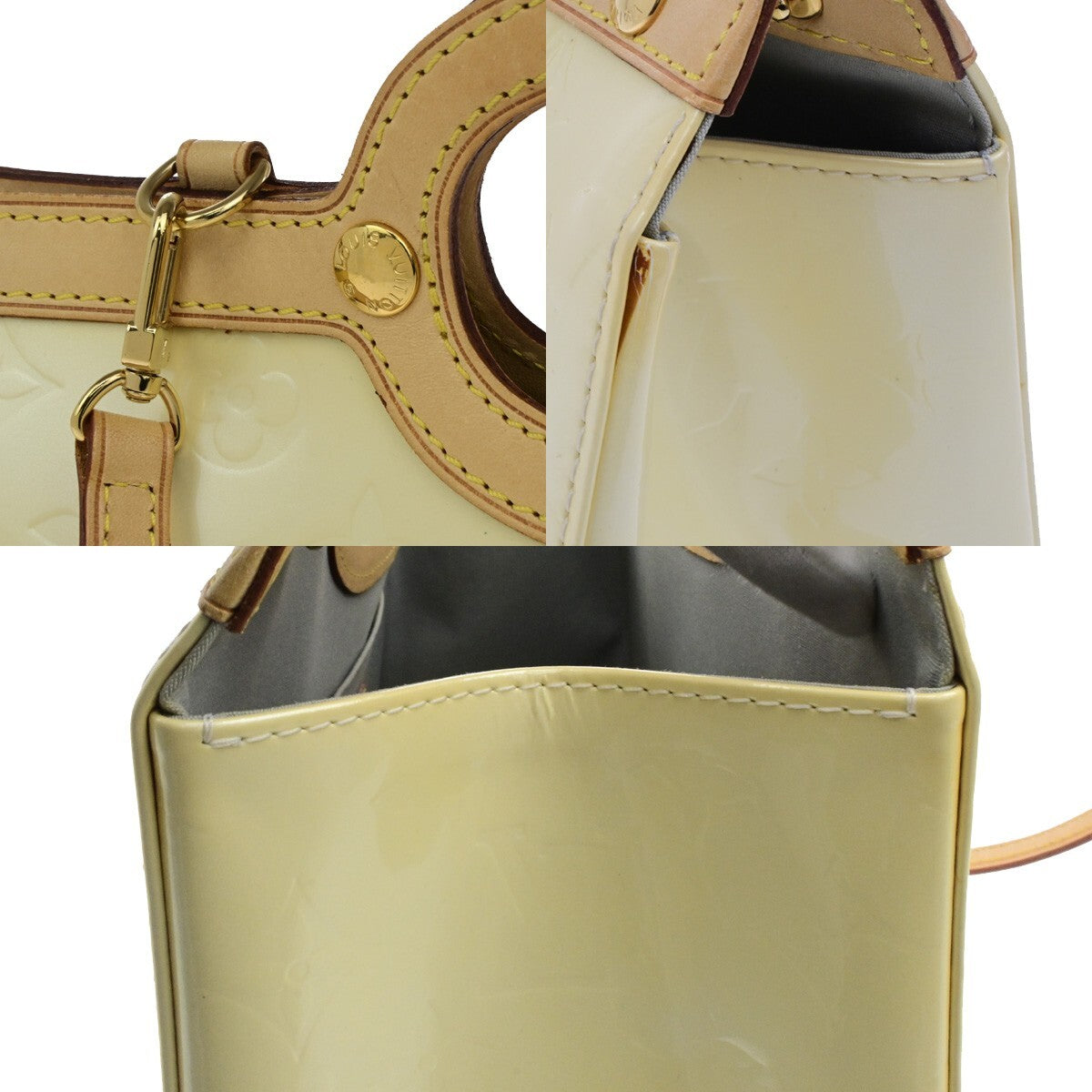 LOUIS VUITTON Roxbury Drive 2Way Hand Bag Monogram Vernis Perle M91374 81FB536