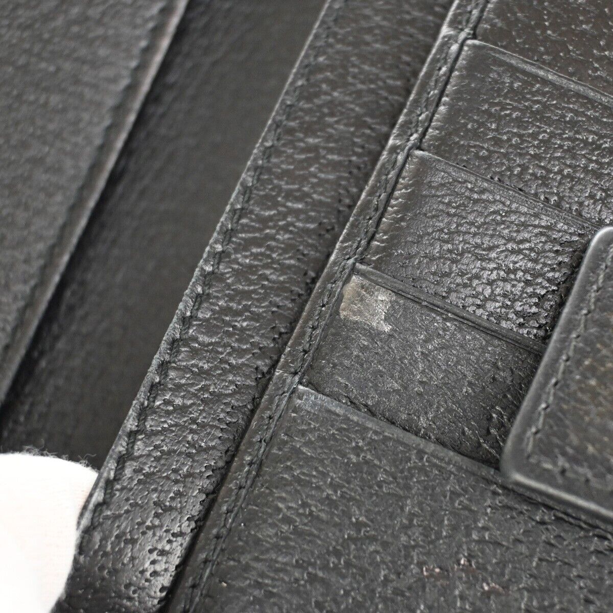 GUCCI Princy GG Pattern Long Bifold Wallet Purse Canvas Leather Black 02YD939