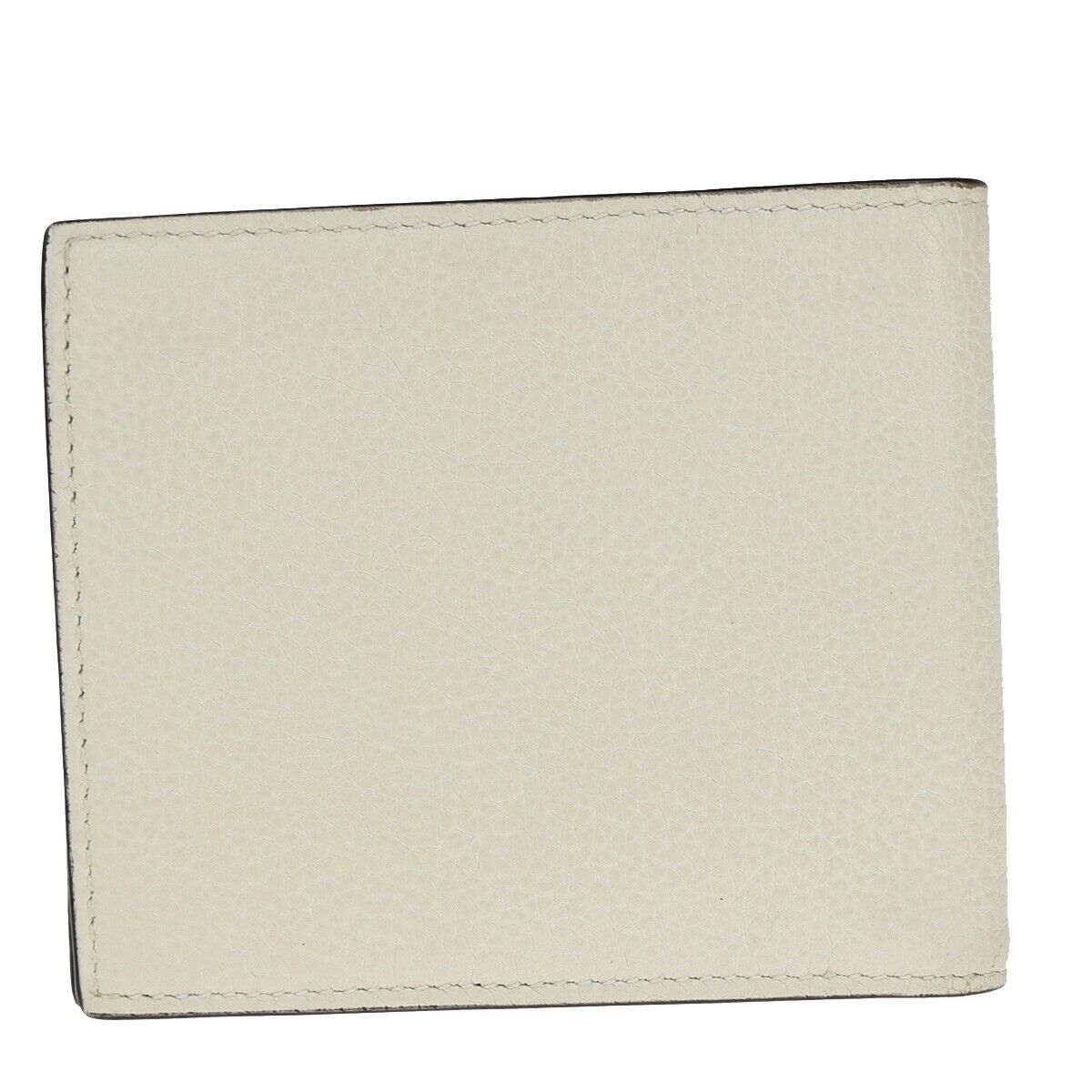 GUCCI Logo Bifold Wallet Purse Leather White Made in Italy 31KA235