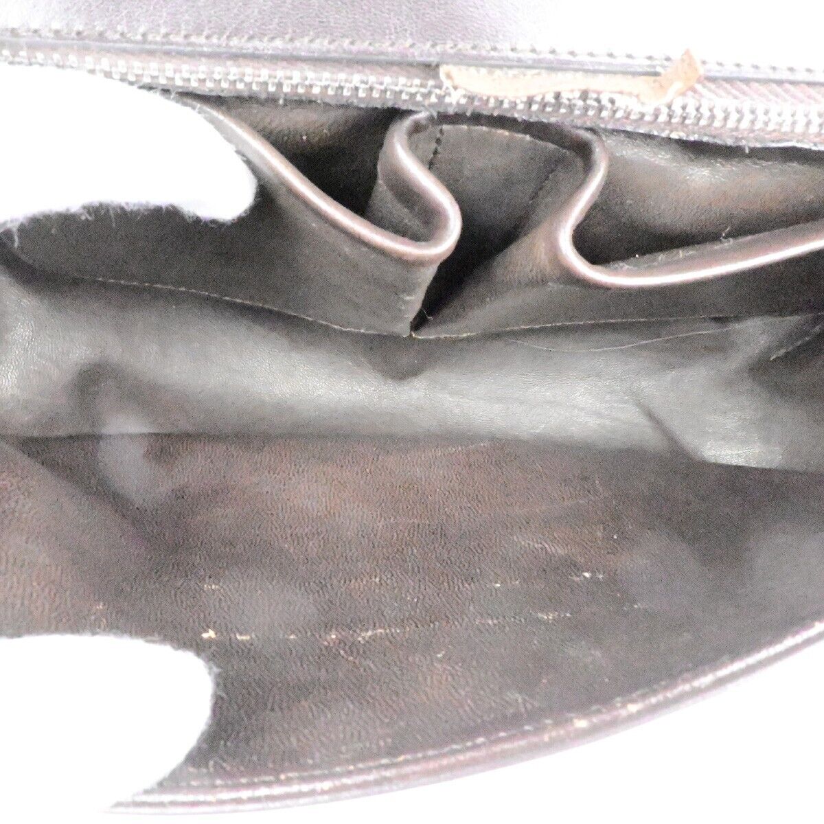 CELINE Horse Carriage Logo Shoulder Bag Leather Brown Gold 32EE092