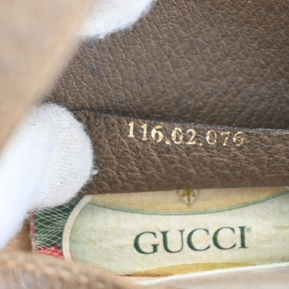 GUCCI Logo Sherry GG Pattern 2set Shoulder Hand Bag PVC Leather Beige 86KC963