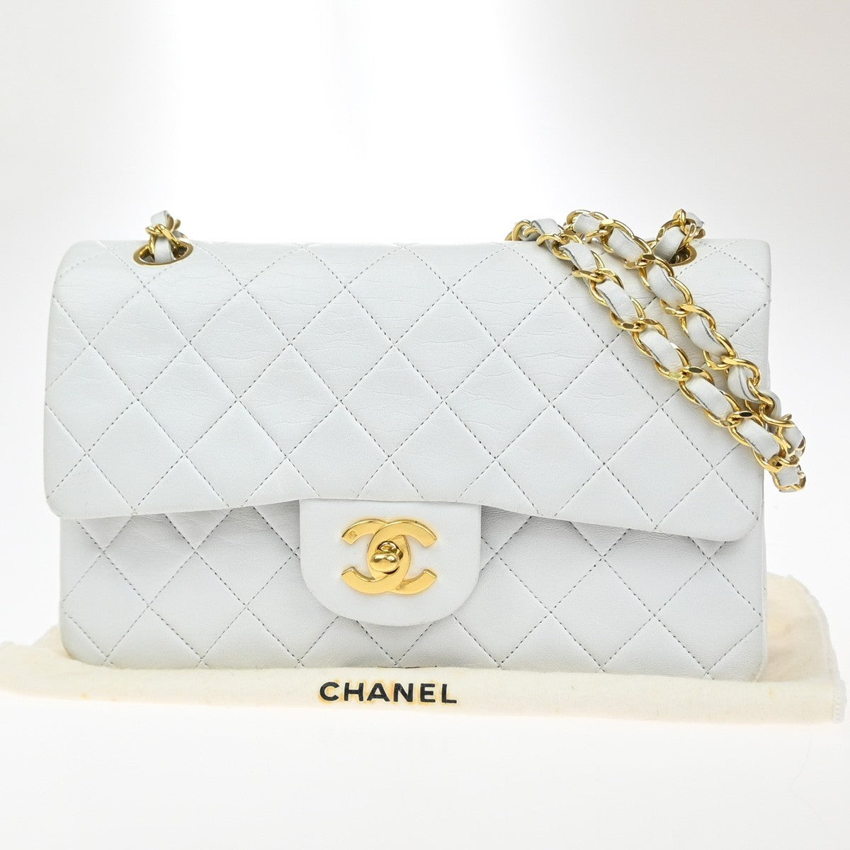 CHANEL CC Matelasse 23 Double Flap Chain Shoulder Bag Leather WE VTG 321RL994