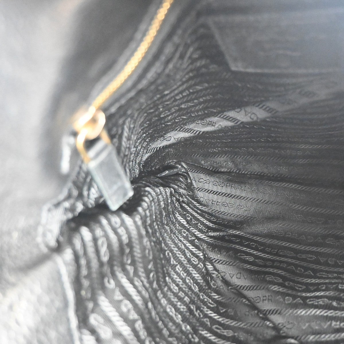 PRADA MILANO Messenger Shoulder Bag Canvas Leather Black GHW  11TA527