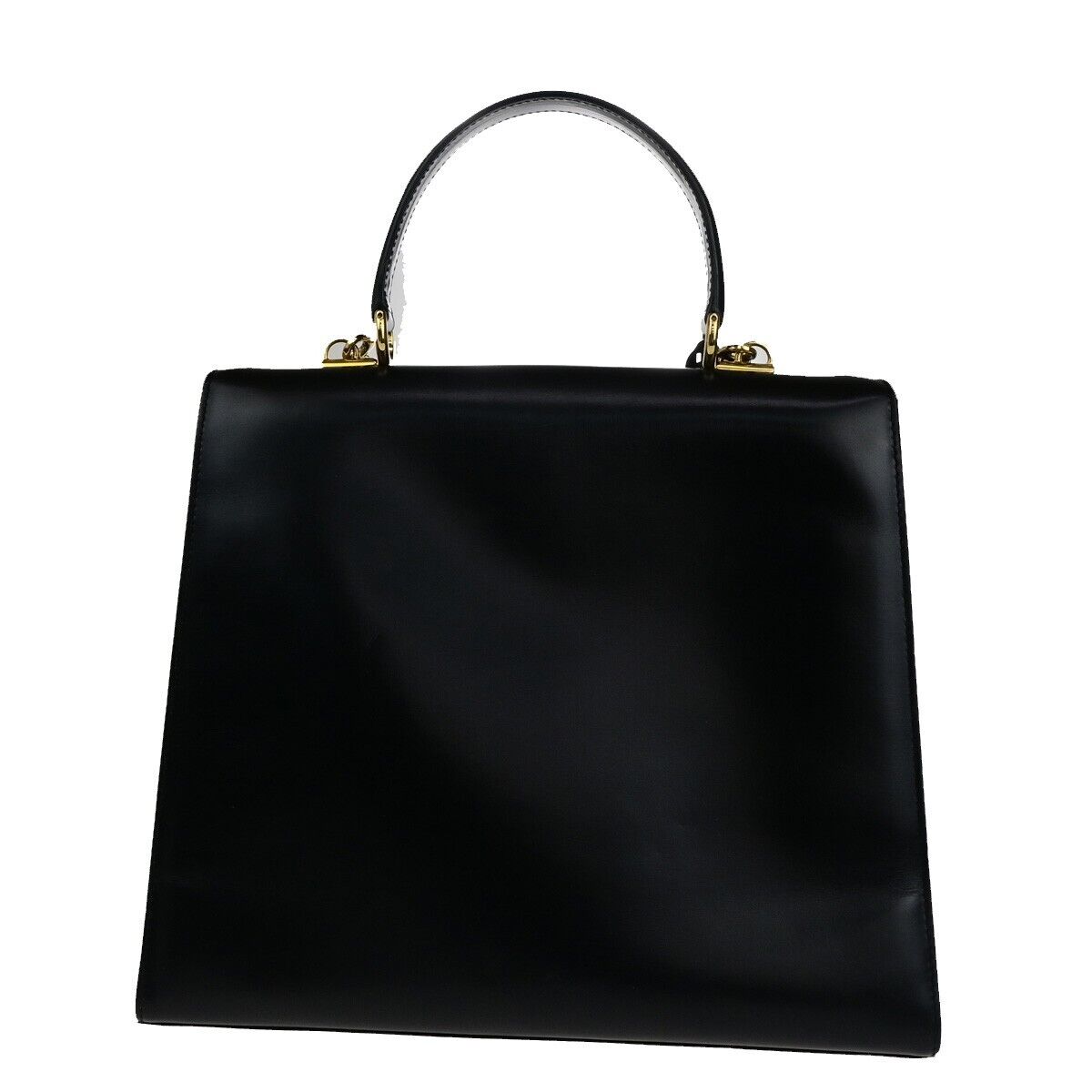 GUCCI Logo Lady Lock 2Way Shoulder Hand Bag Leather Black GHW Italy 70RK764