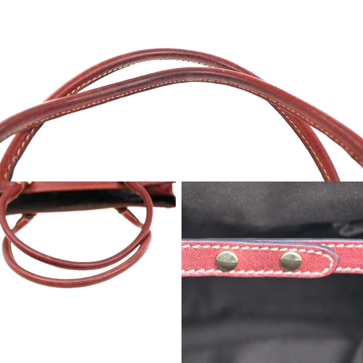 GUCCI Guccisima Hand Bag Leather Flower Motif Red GHW Italy 33MA090