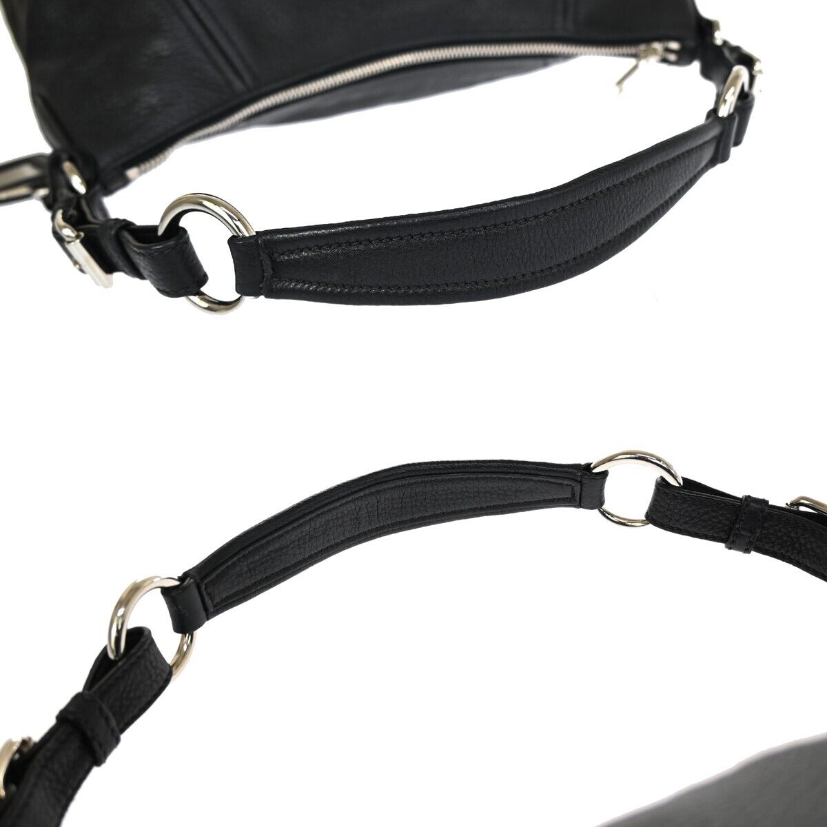 PRADA MILANO Logo Shoulder Bag Vitello Phenix Leather Nero Black SHW 53RH799
