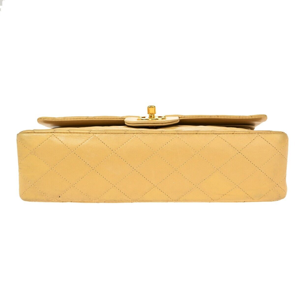 CHANEL Matelasse 25 Double Flap Chain Shoulder Bag Leather BE Vintage 804RJ773