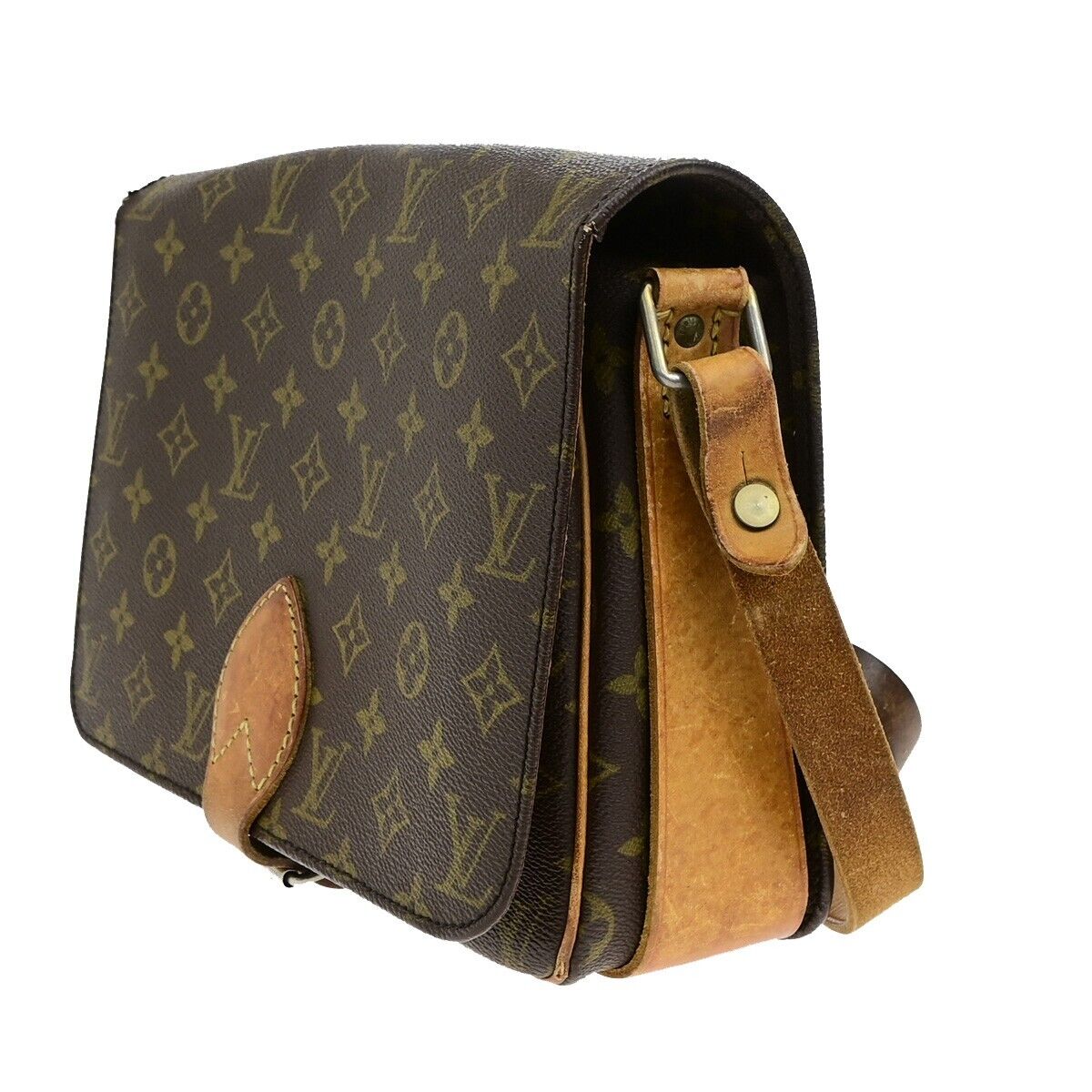LOUIS VUITTON Cartouchiere GM Shoulder Bag Monogram Leather Brown M51252 60EE004