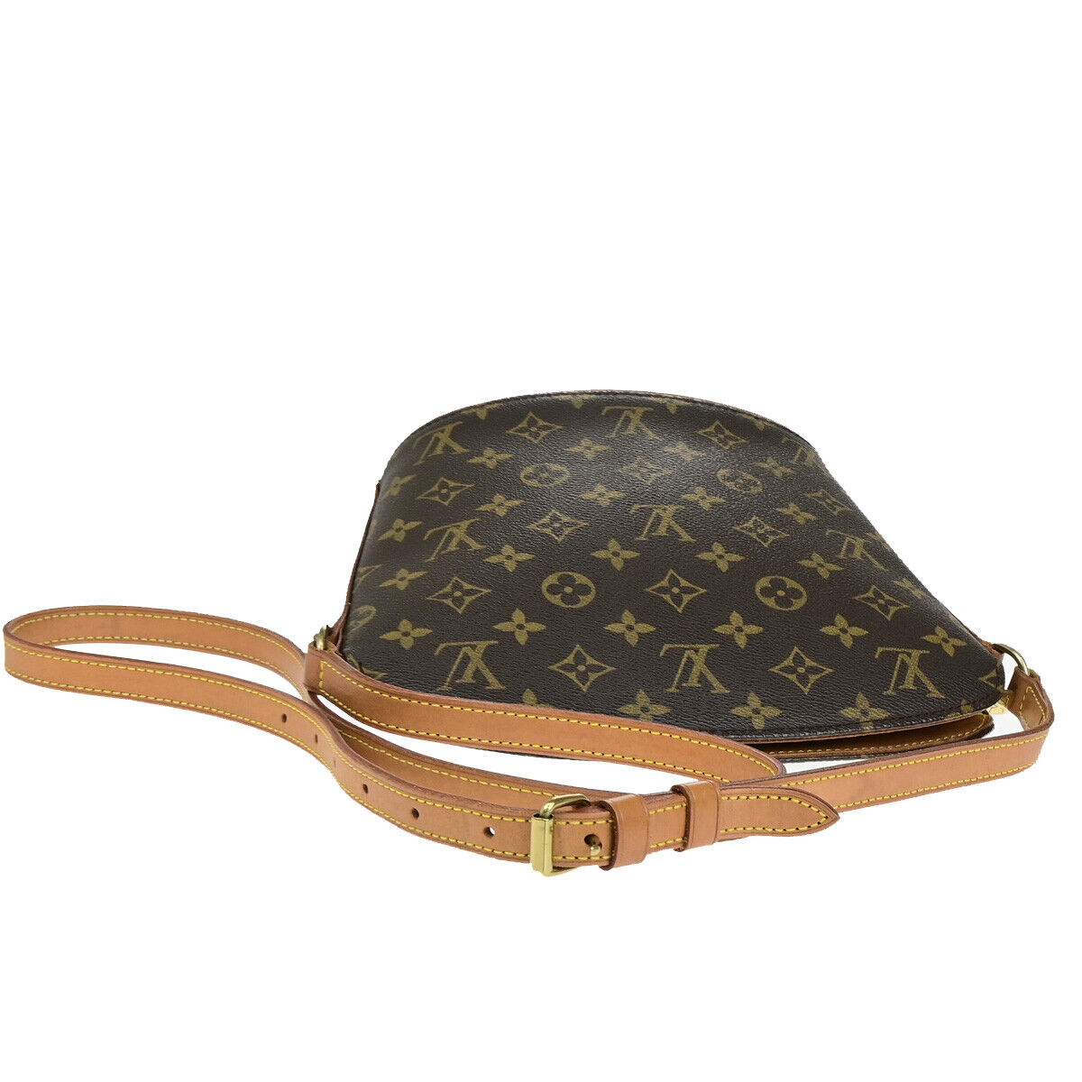 LOUIS VUITTON Logo Drouot Shoulder Bag Monogram Leather Brown M51290 16YF371