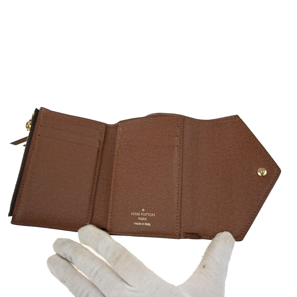LOUIS VUITTON Victorine Trifold Wallet Monogram Leather Brown M62472 32FC167