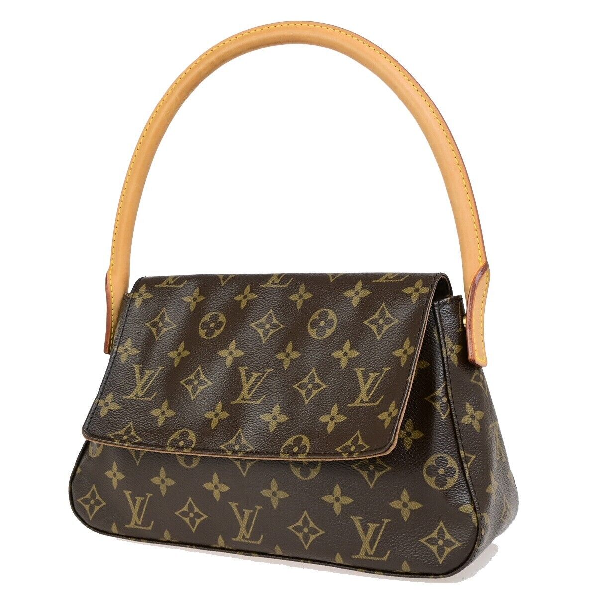 LOUIS VUITTON Mini Looping Hand Bag Monogram Leather Brown France M51147 50KA470