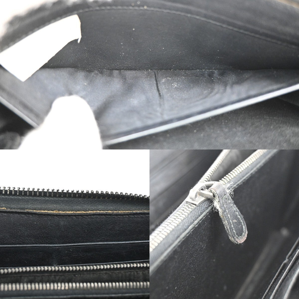 BOTTEGA VENETA Intrecciato Long Zipper Around Wallet Leather Black 67EE240