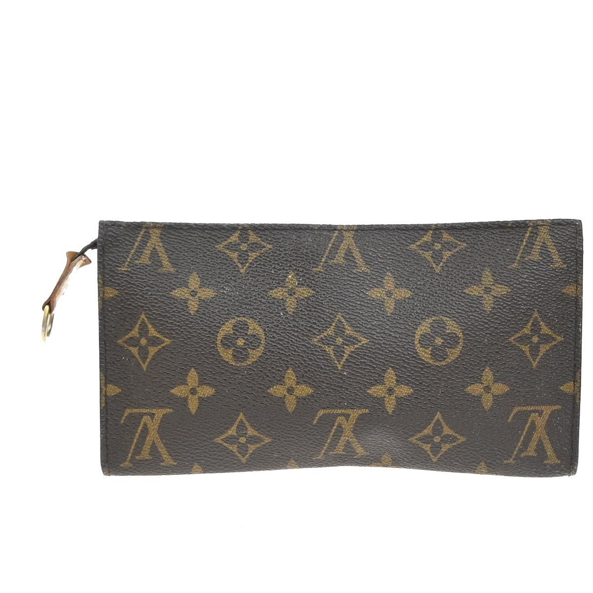 LOUIS VUITTON Logo BUCKET GM Pouch Bag Monogram Leather Brown France 05EG170