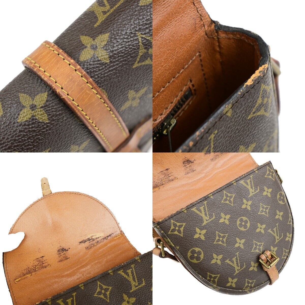 LOUIS VUITTON Chantilly PM Shoulder Bag Monogram Leather Brown M51234 62EC997