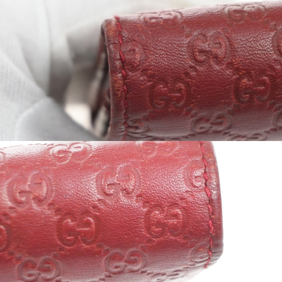 GUCCI Micro Guccissima GG Pattern Bifold Long Wallet Leather Red Italy 31KC718