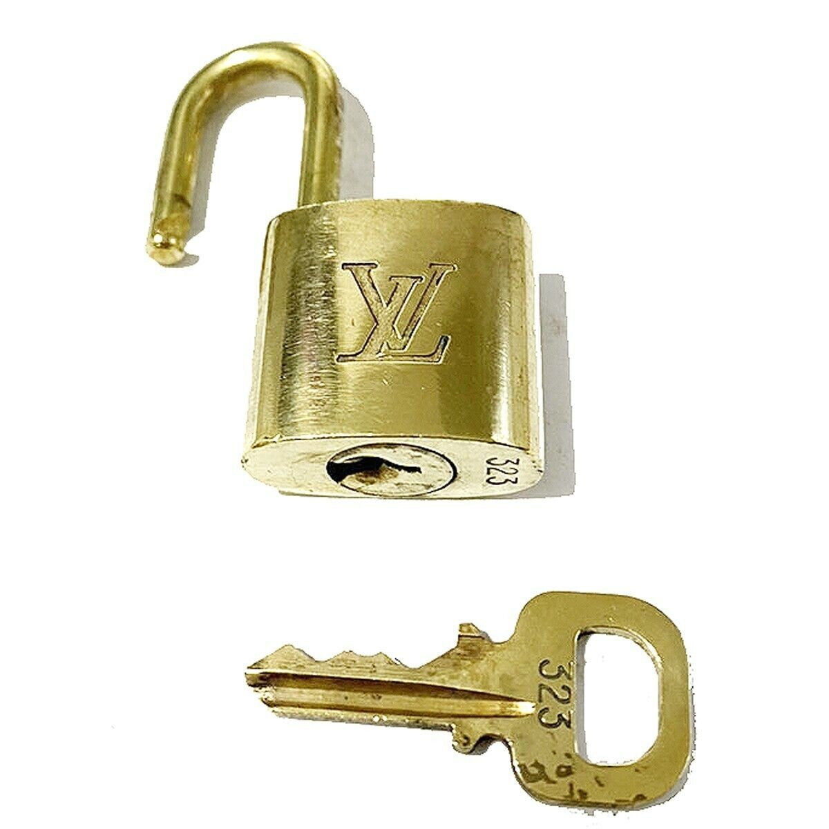 LOUIS VUITTON LV 10 SET PADLOCK KEY BAG CHARM CADENA GOLD-PLATED FRANCE 35MT126