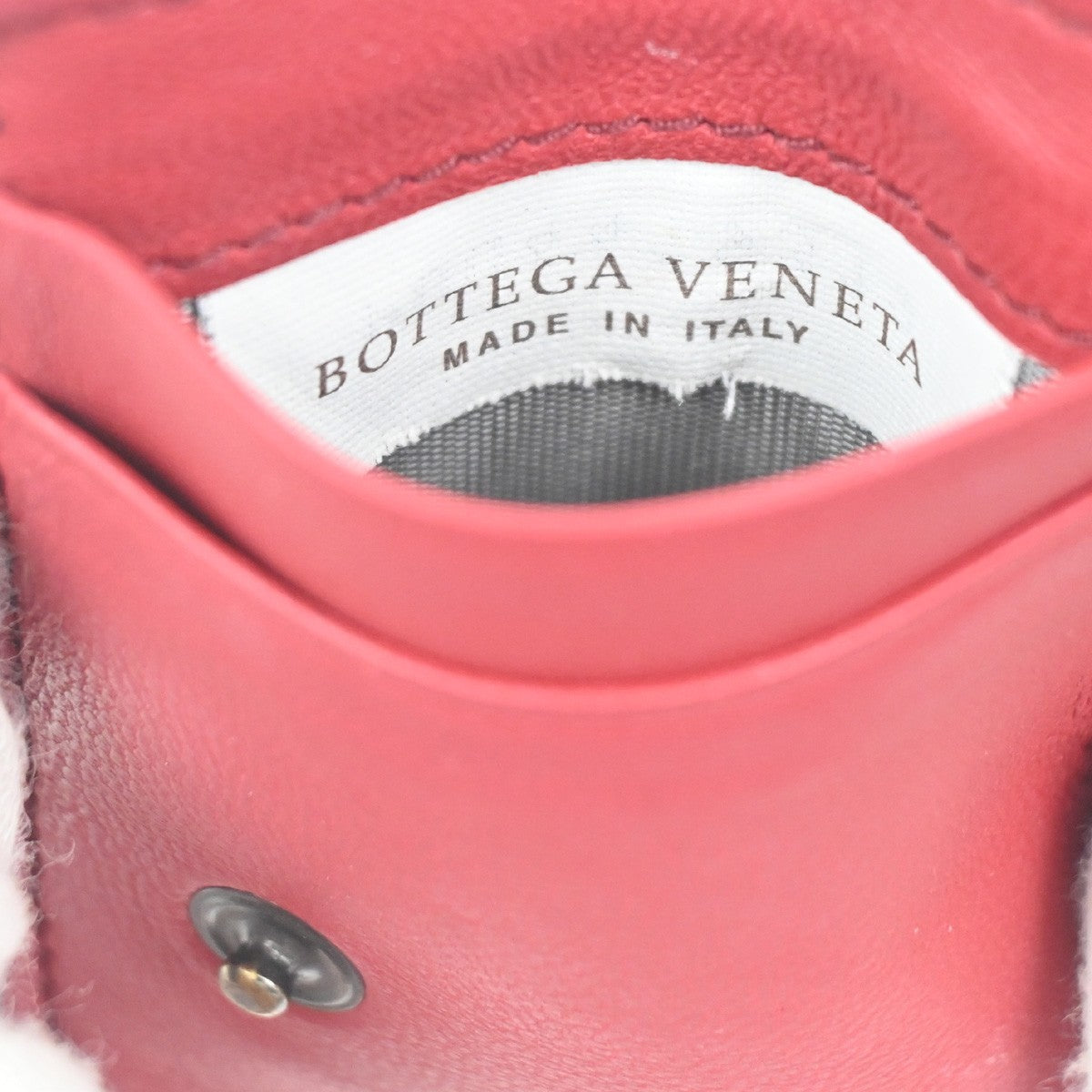BOTTEGA VENETA Intrecciato Trifold Compact Wallet Leather Red Italy 30KC757