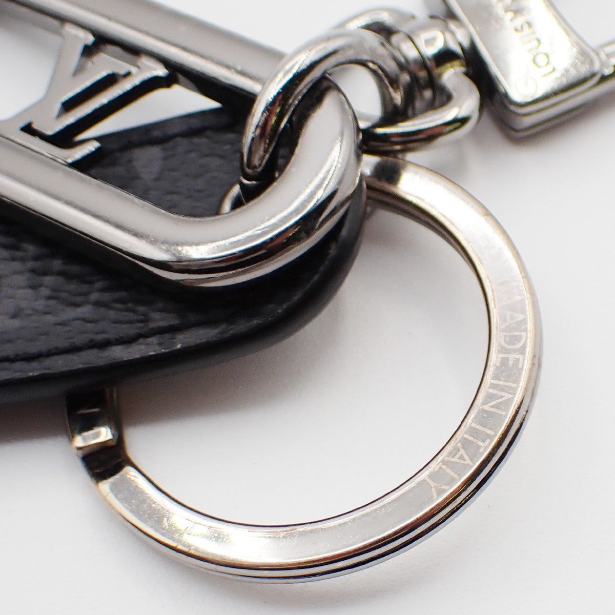 LOUIS VUITTON Porete Cles Key Chain Monogram Eclipse Black SHW M00927 67KP056