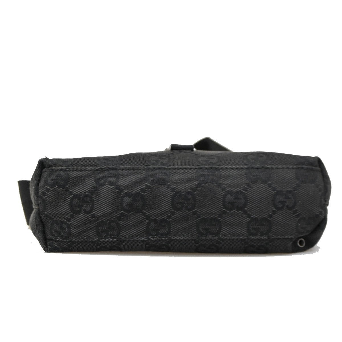 GUCCI GG Pattern Mini Belt Bag Waist Pouch Canvas Black SHW Italy 36DA132