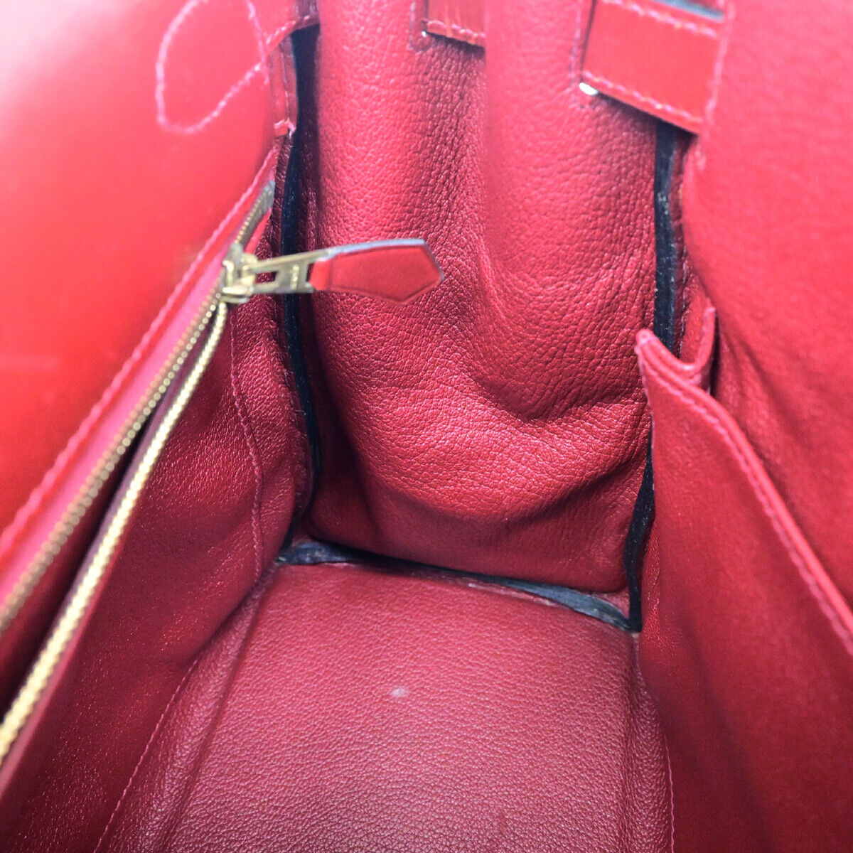 HERMES Kelly 32 Retourne 2Way Hand Bag □F Vibrato Leather Rouge H GHW 6030RK681