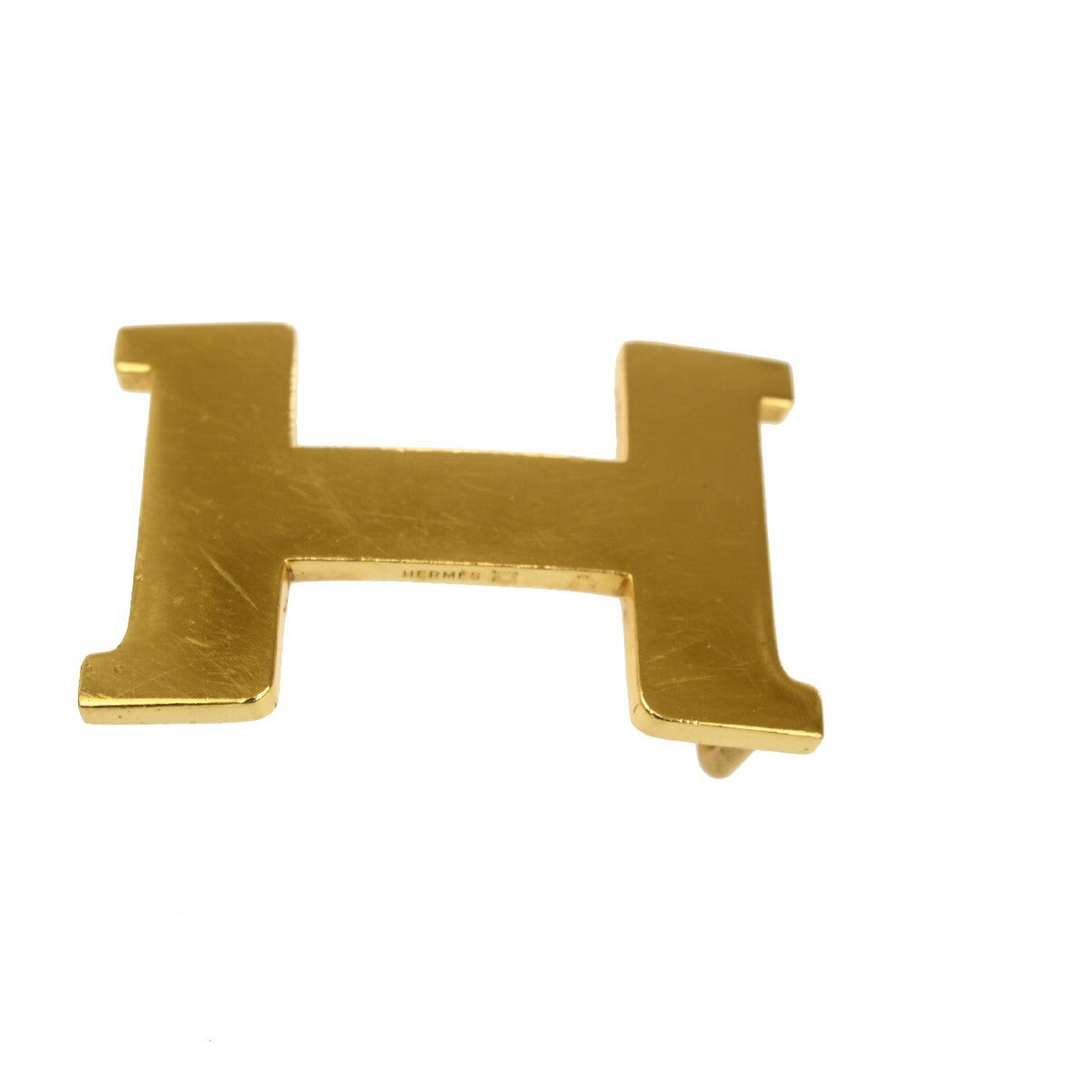 HERMES H Logo Constance Reversible Buckle Belt #80 Leather Blue Brown 65YG455