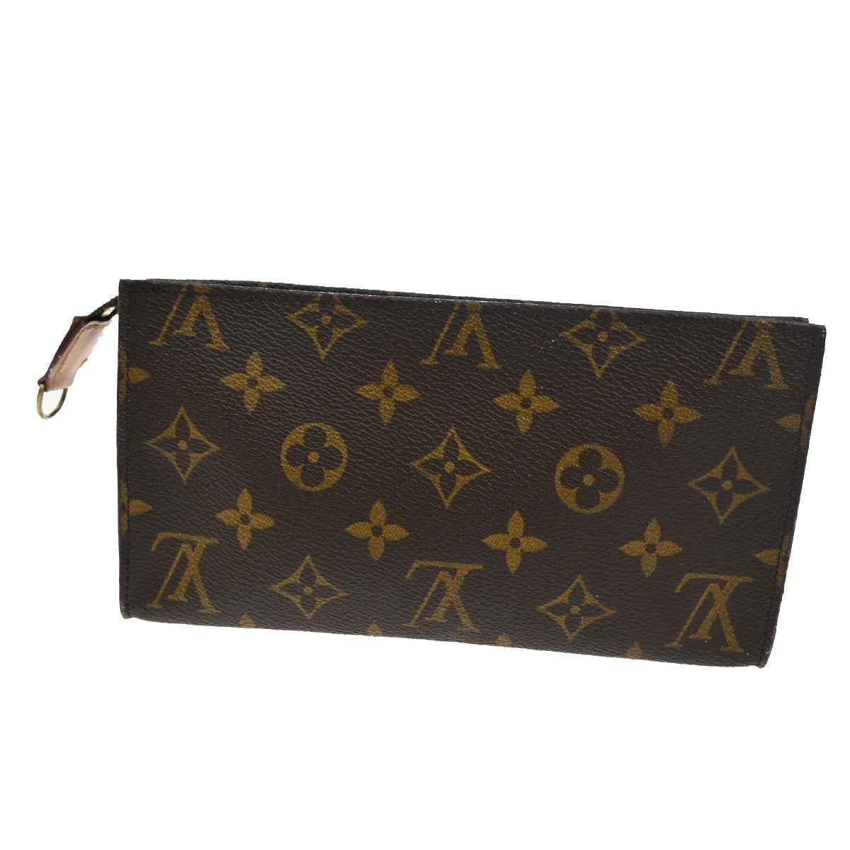 LOUIS VUITTON Logo BUCKET GM Pouch Bag Monogram Leather Brown France 05TA366
