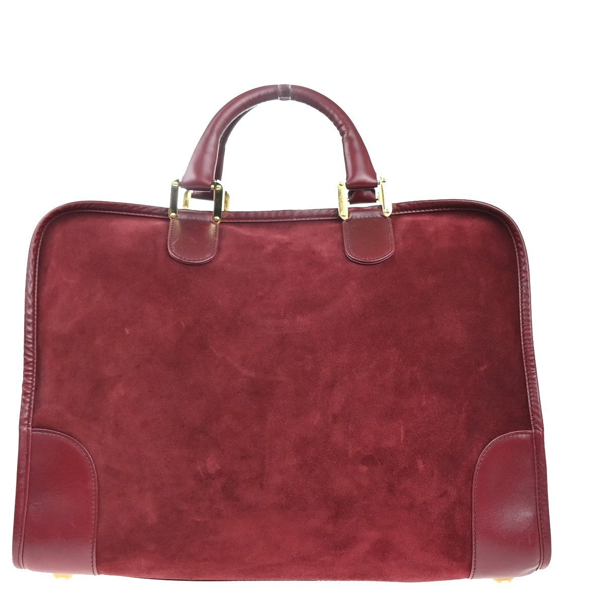 LOEWE Logo Amazona Anagram Shoulder Hand Bag Suede Leather Red GHW Spain 75MA403