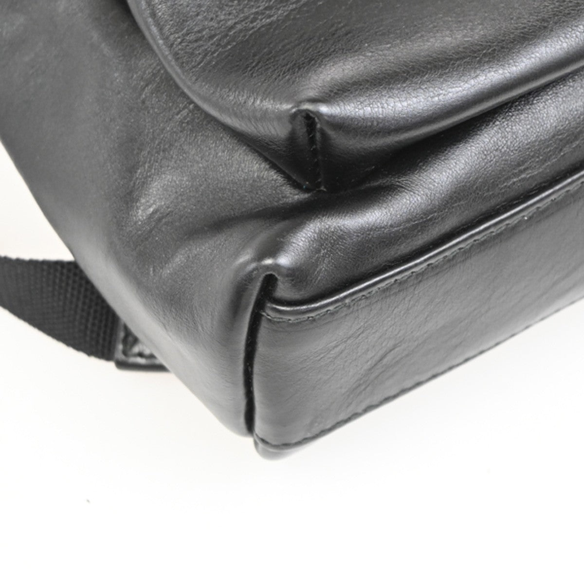BALENCIAGA B Logo Backpack Adjustable Strap Leather Black Italy 84TA674