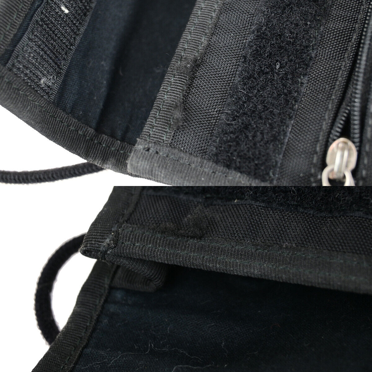 BALENCIAGA Logo Mini Shoulder Bag Nylon Leather Black Italy 62YG742