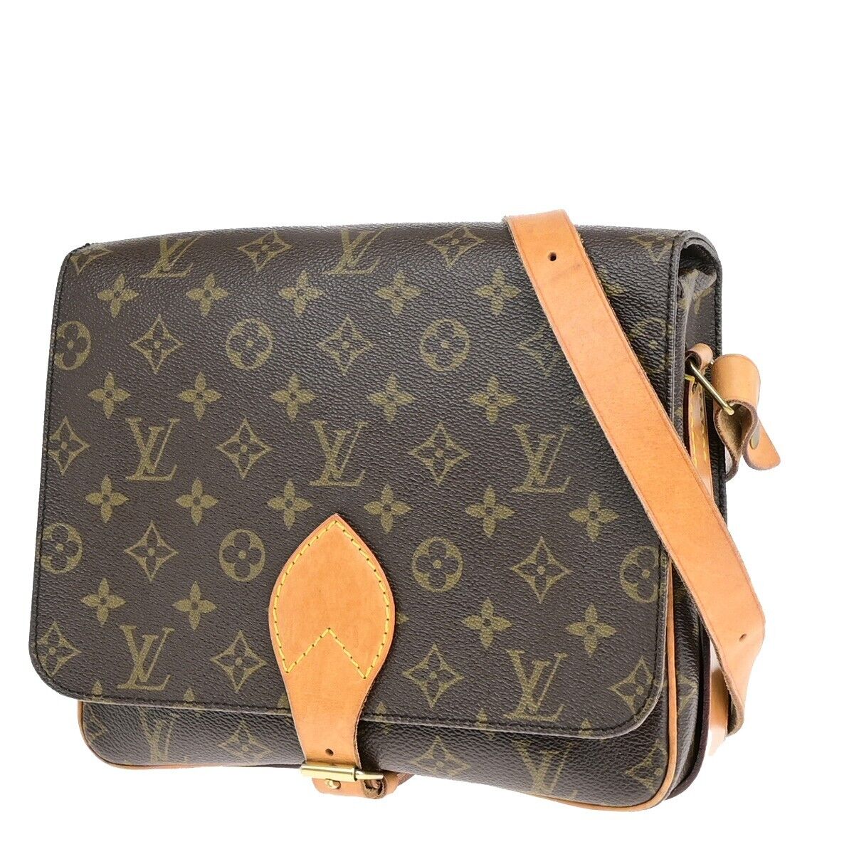 LOUIS VUITTON Cartouchiere GM Shoulder Bag Monogram Leather Brown M51252 75EB332