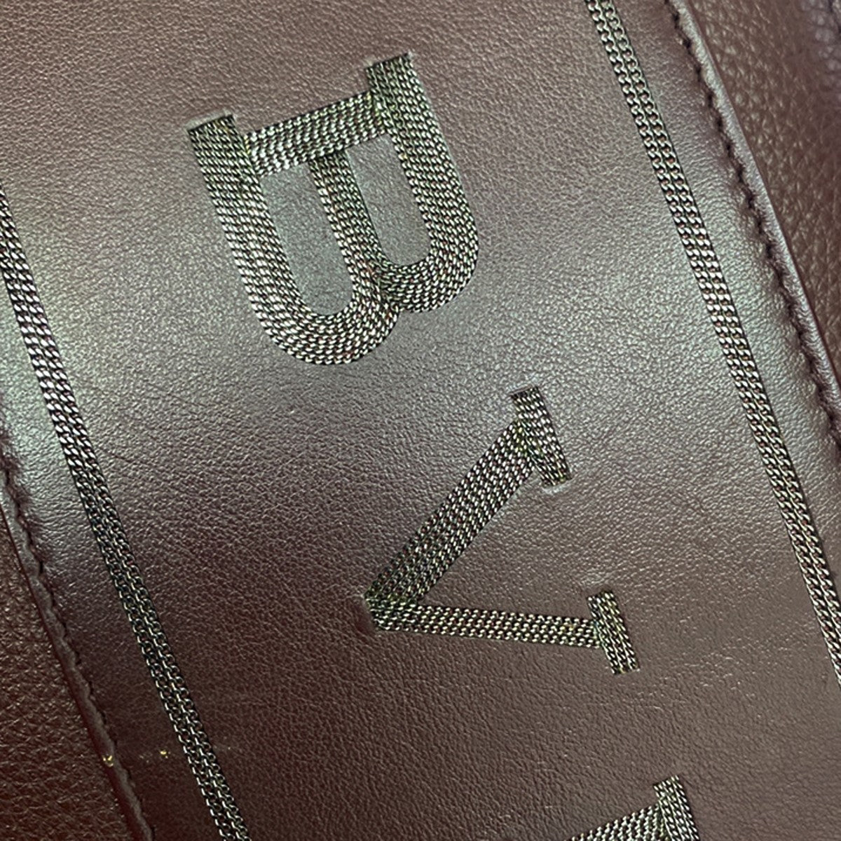 BVLGARI Logo Tote Hand Bag Leather Red Burgundy SHW Italy 98KB533