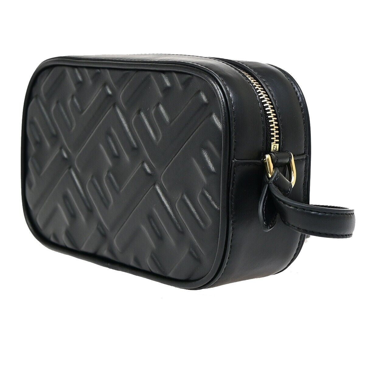 FENDI Zucca Pattern Camera Case Mini Shoulder Bag Embossing Leather BK 635RJ856