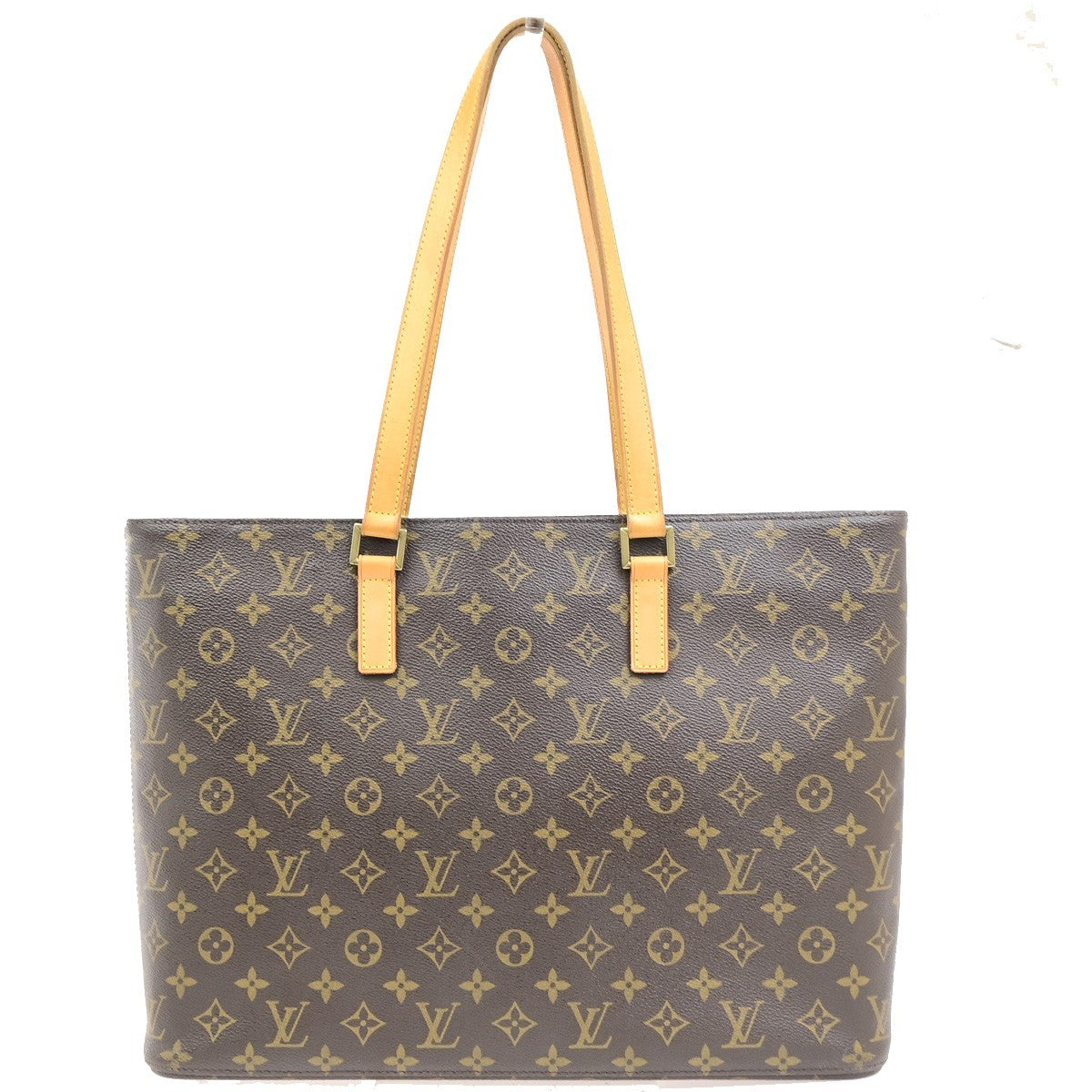 LOUIS VUITTON Logo Luco Shoulder Tote Bag Monogram Leather Brown M51155 72YJ232