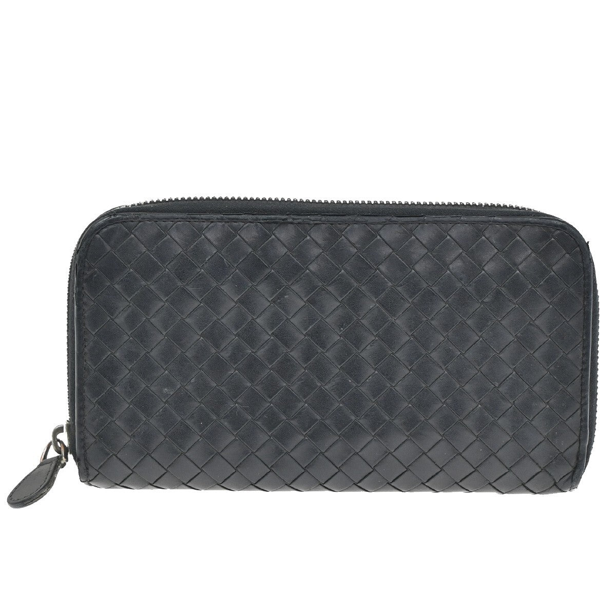 BOTTEGA VENETA Intrecciato Long Zipper Around Wallet Leather Black 67EE240