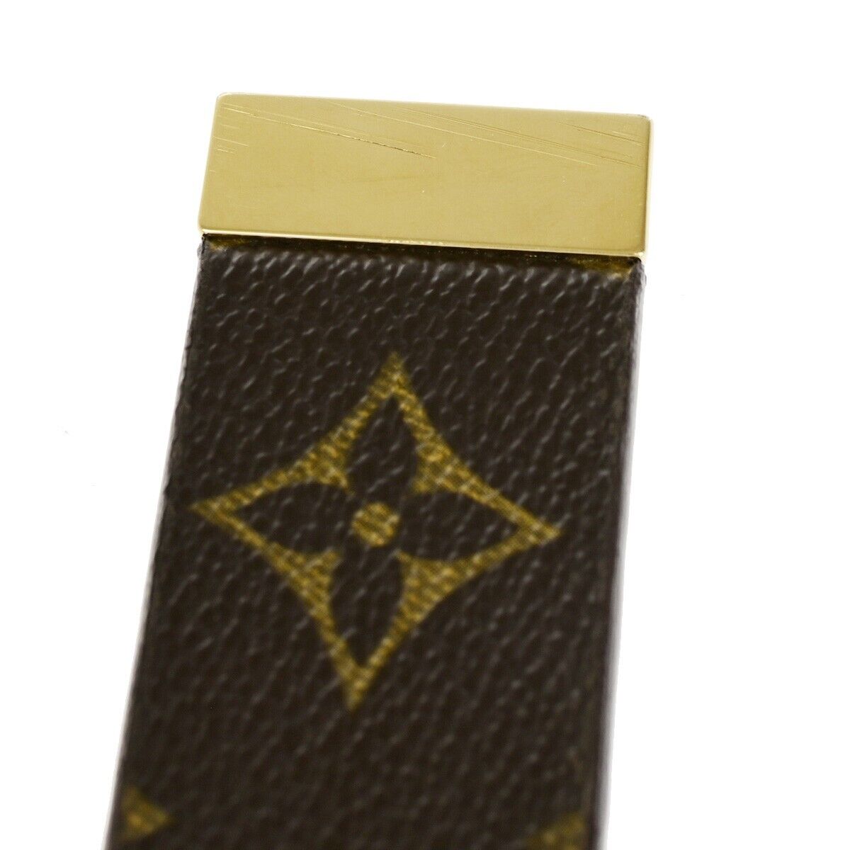 LOUIS VUITTON Logo Ceinture Carre Belt Monogram Leather Brown GHW Spain 33YF315