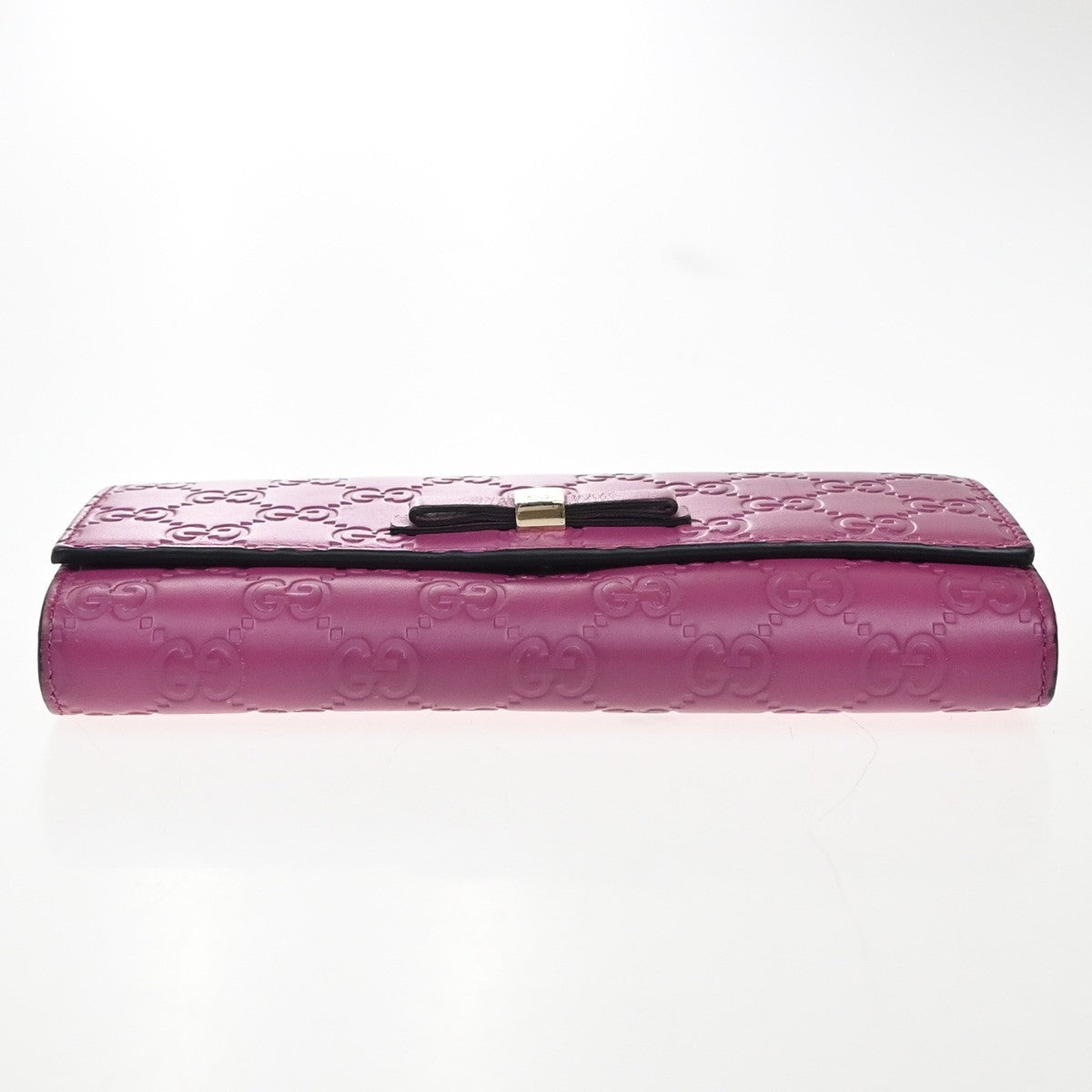 GUCCI Logo Guccissima GG Pattern Long Bifold Wallet Leather Pink GHW 04KP280