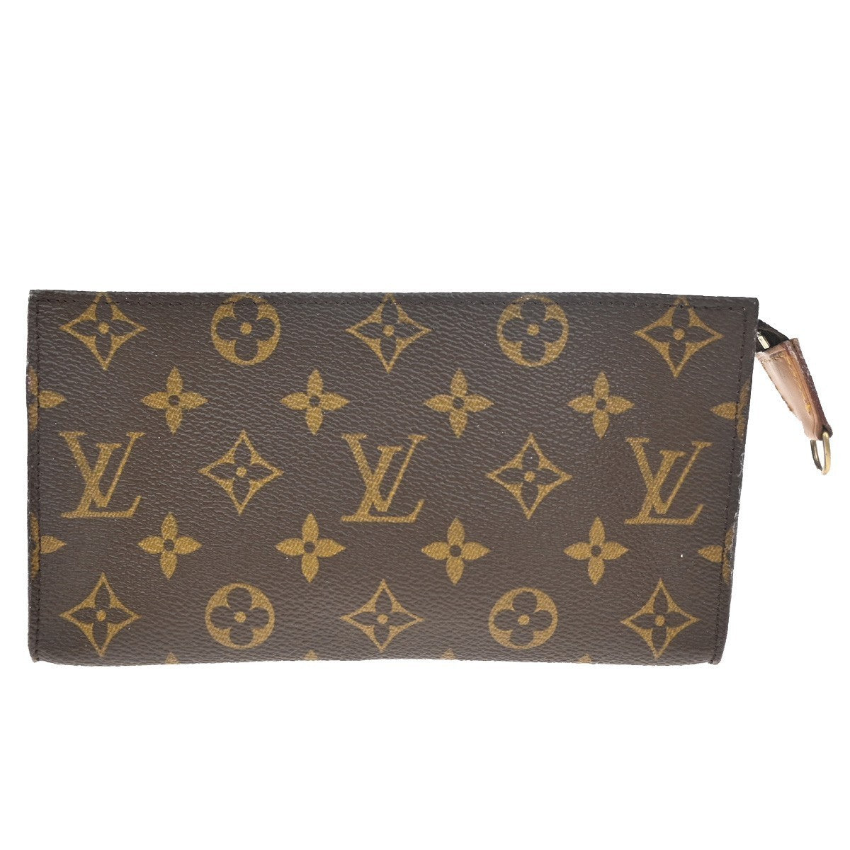 LOUIS VUITTON Logo BUCKET GM Pouch Bag Monogram Leather Brown France 05TA366