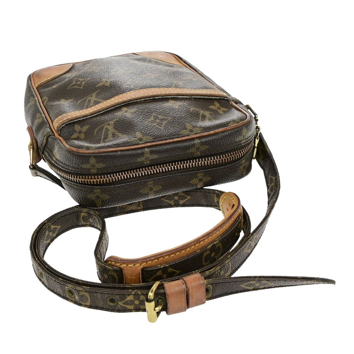 LOUIS VUITTON Danube Shoulder Bag Monogram Leather Brown France M45266 30ED775