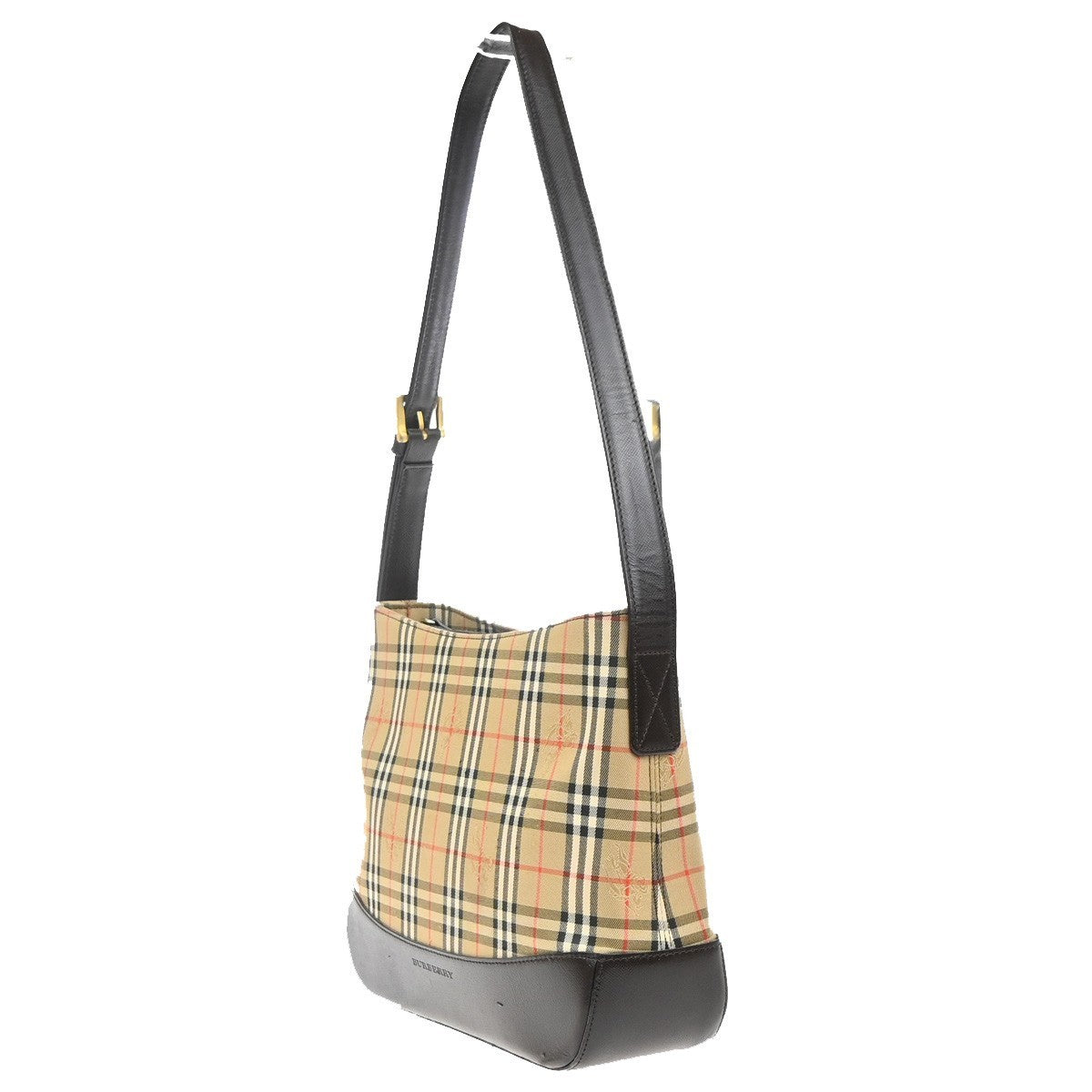 BURBERRY Logo Nova Check Shadow Horse Shoulder Bag Canvas Leather BE BN 83RL997