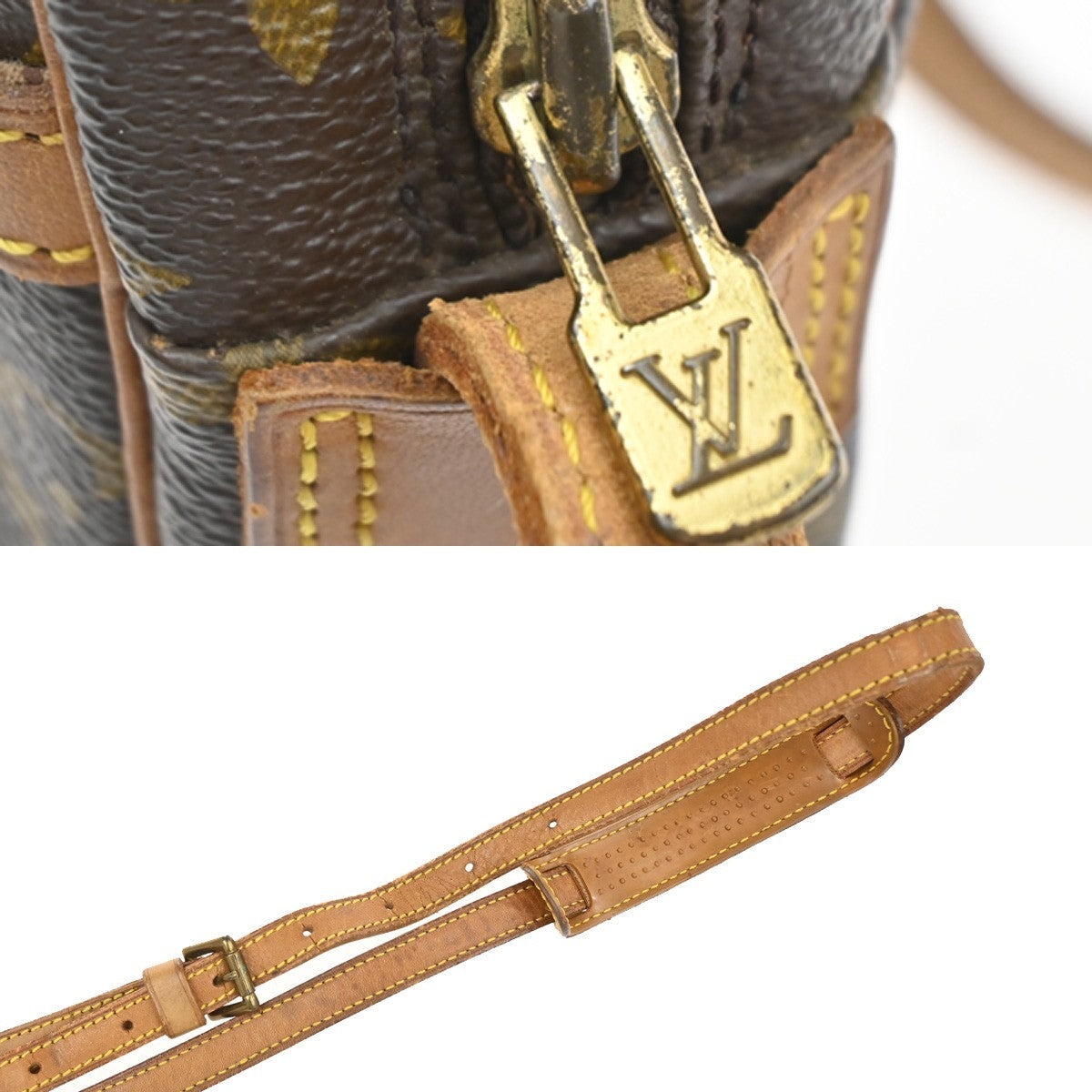 LOUIS VUITTON Jeune Fille MM Shoulder Bag Monogram Leather Brown M51226 36MA566