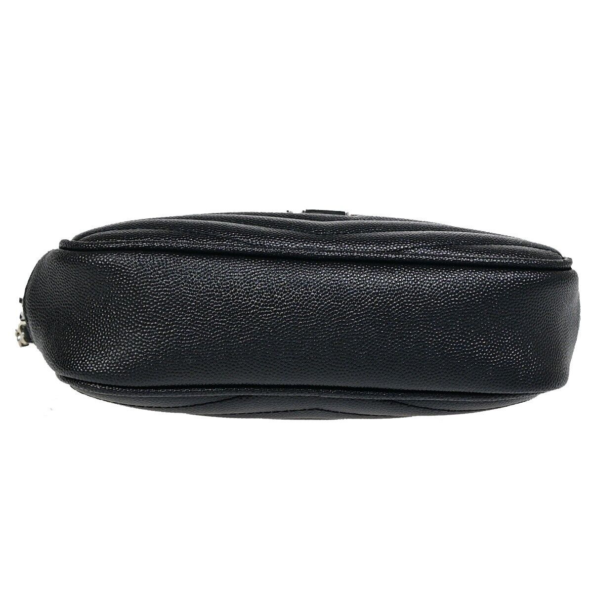 SAINT LAURENT YSL Logo Lou Chain Mini Shoulder Bag Leather Black SHW 675RJ866