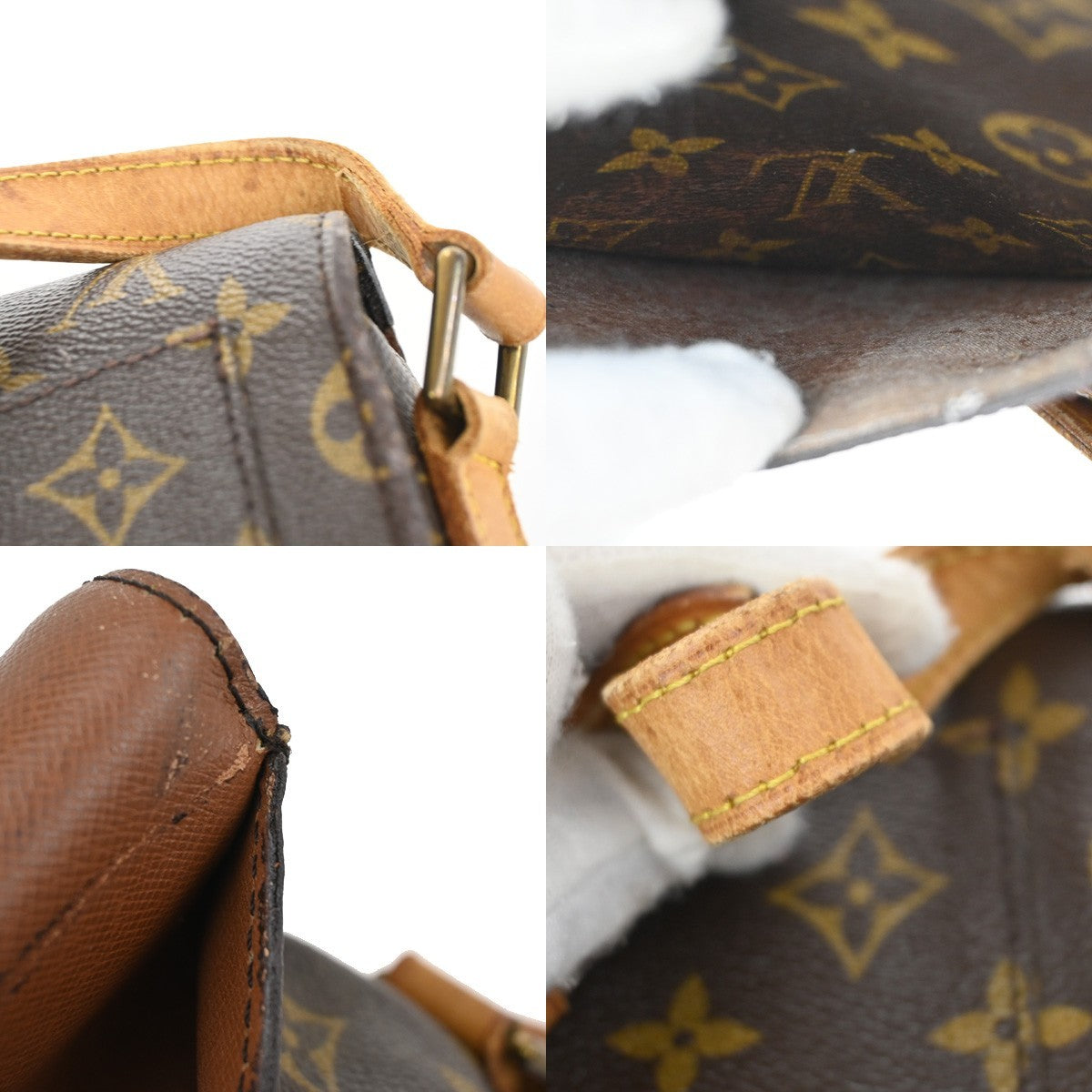 LOUIS VUITTON Saint Cloud GM Shoulder Bag Monogram Leather Brown M51242 33CA335