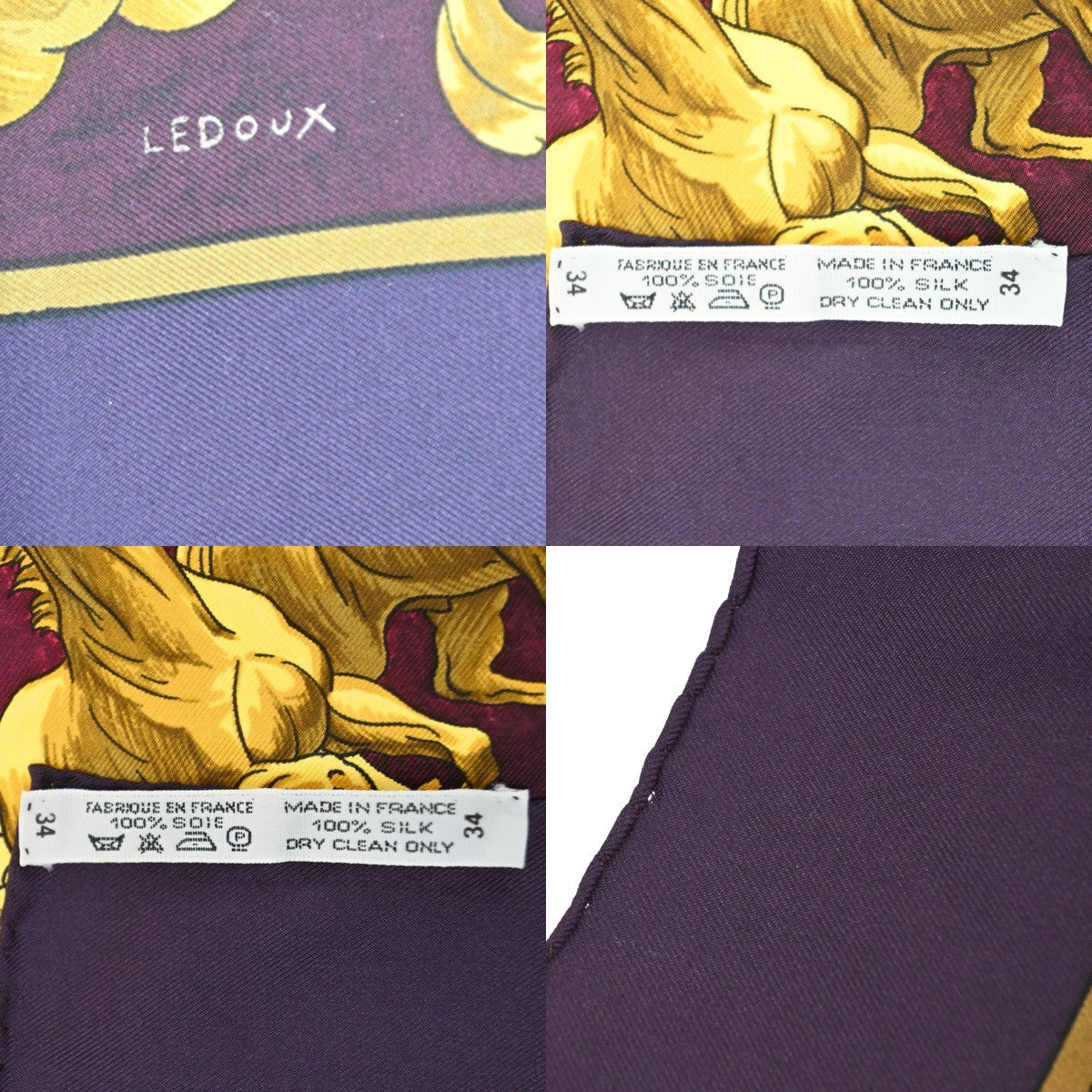HERMES XL Carre Scarf Cosmos Philippe Ledoux 100% Silk Pink Purple 62RL906