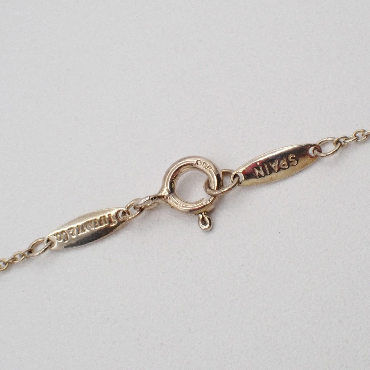 TIFFANY & CO. Logo Open Heart 16mm Chain Necklace Silver AG925 02EG156