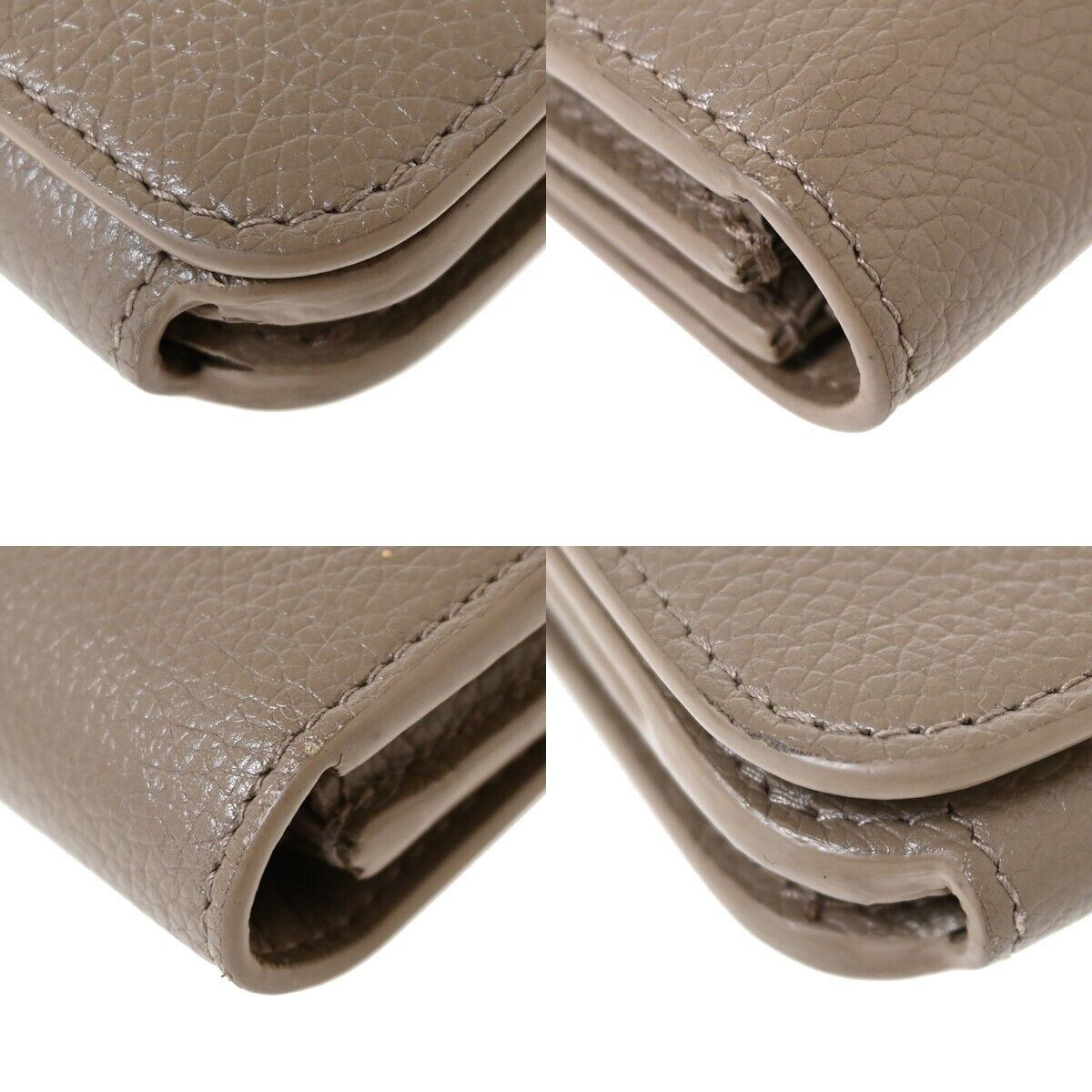 BALENCIAGA Long Bifold Cash Slim Money Wallet Purse Leather Beige Italy 30HB224