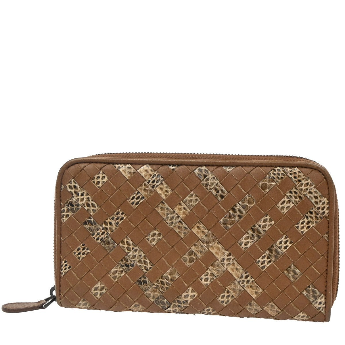 BOTTEGA VENETA Logo Intrecciato Zippy Long Wallet Embossing Leather BN 67DA286