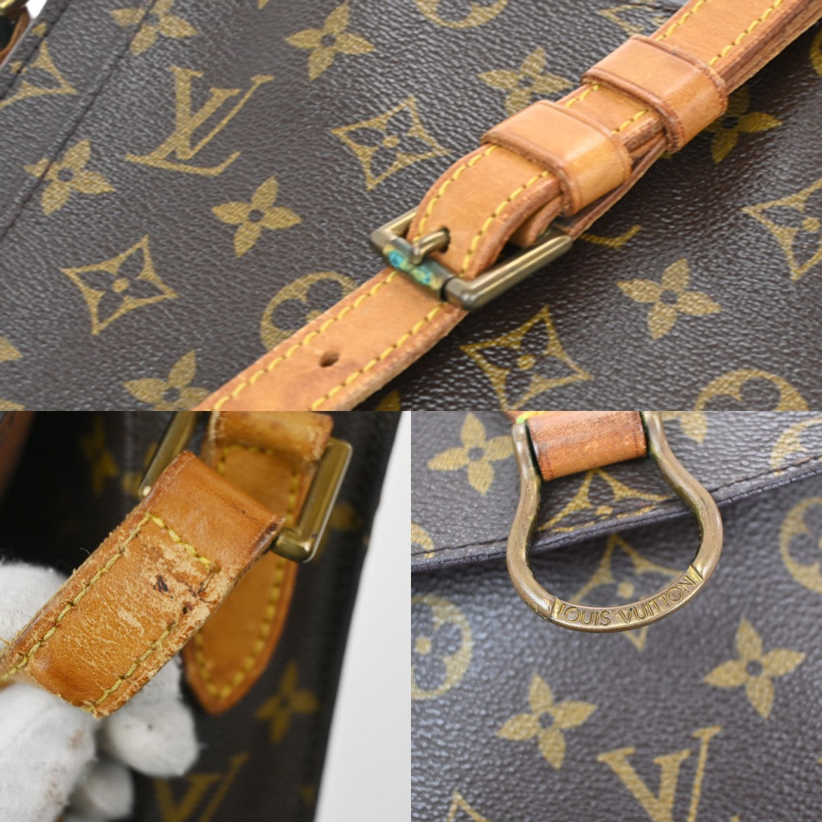 LOUIS VUITTON Saint Cloud GM Shoulder Bag Monogram Leather Brown M51242 33CA335