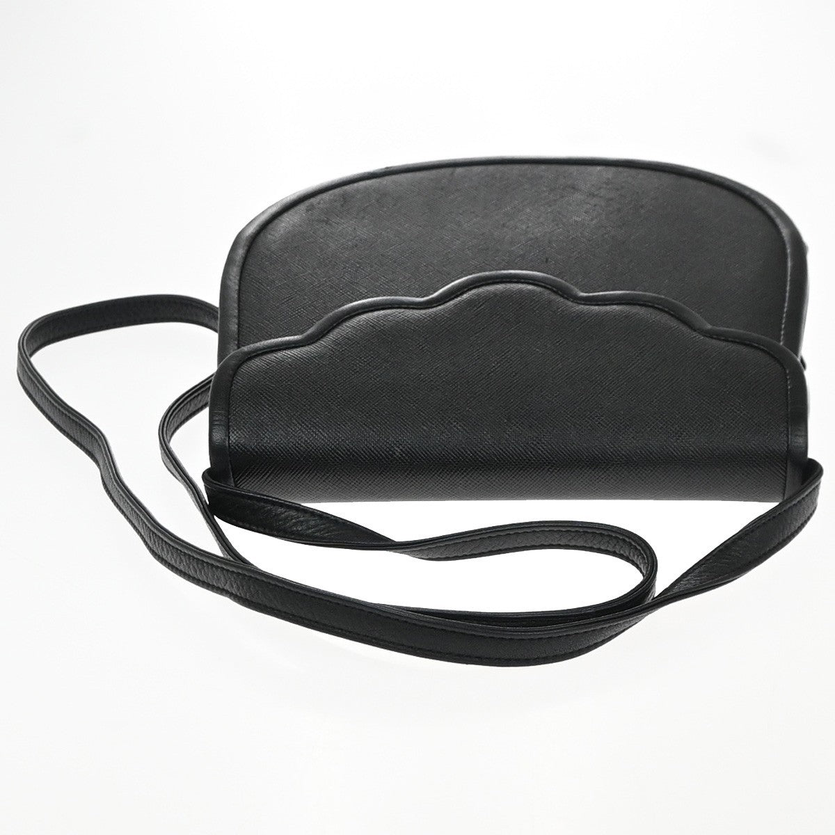 YVES SAINT LAURENT Logo Mini Crossbody Shoulder Bag Leather Black GHW 32YH926
